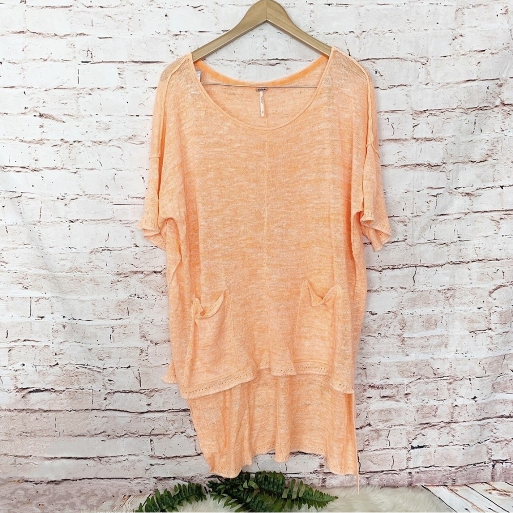 Free People Light Orange Tunic with Pockets